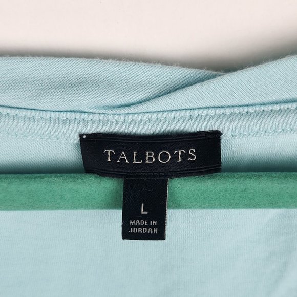 Talbots Mint Blue Cotton Modal Soft Tank Top sz L flawed - Picture 4 of 6